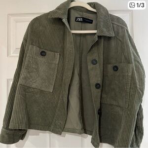 Zara  Chic Corduroy Crop Jacket